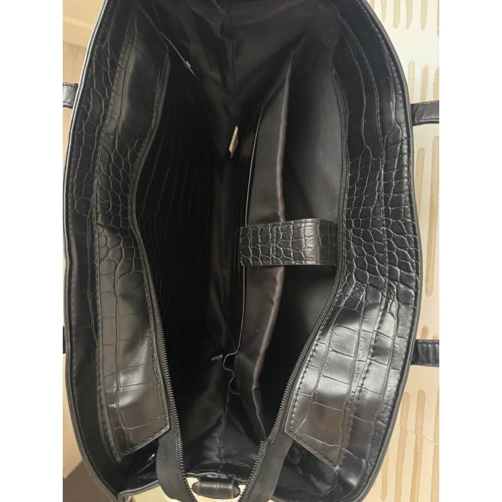 Beis The Work Tote in Black Croc - Picture 6 of 10